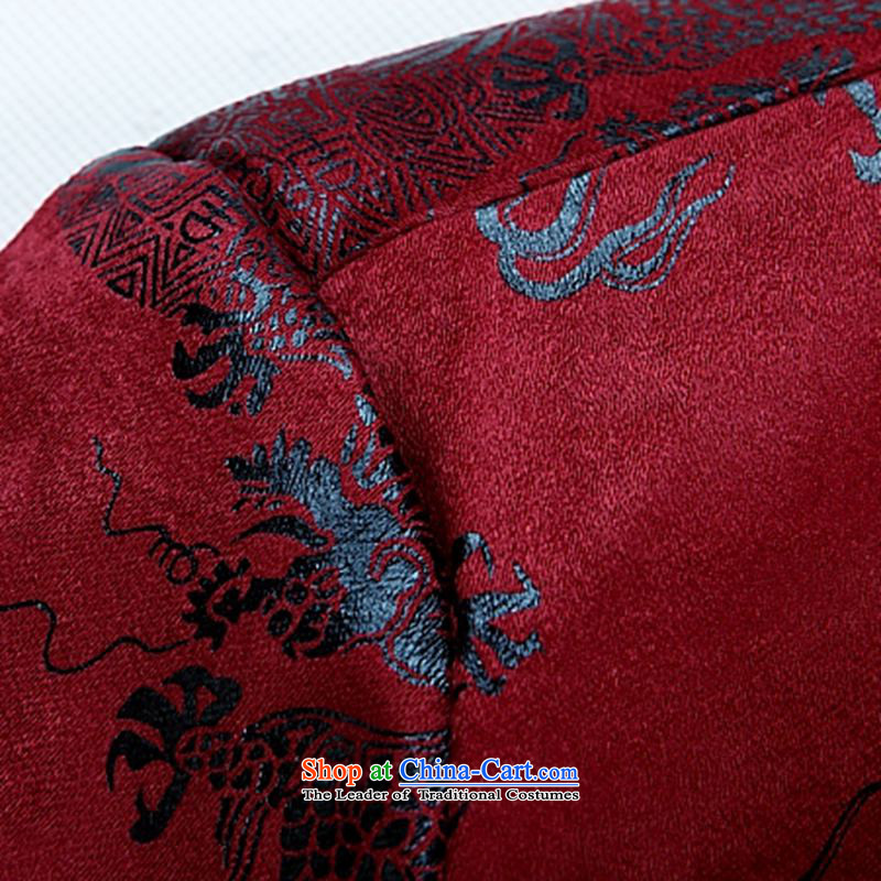 Ming Emperor Wei genuine fall and winter in Tang Dynasty older father grandfather Chinese Tang jackets retro ethnic Dragon pattern birthday feast leisure gifts red Emperor Ming Wai , , , 175 shopping on the Internet