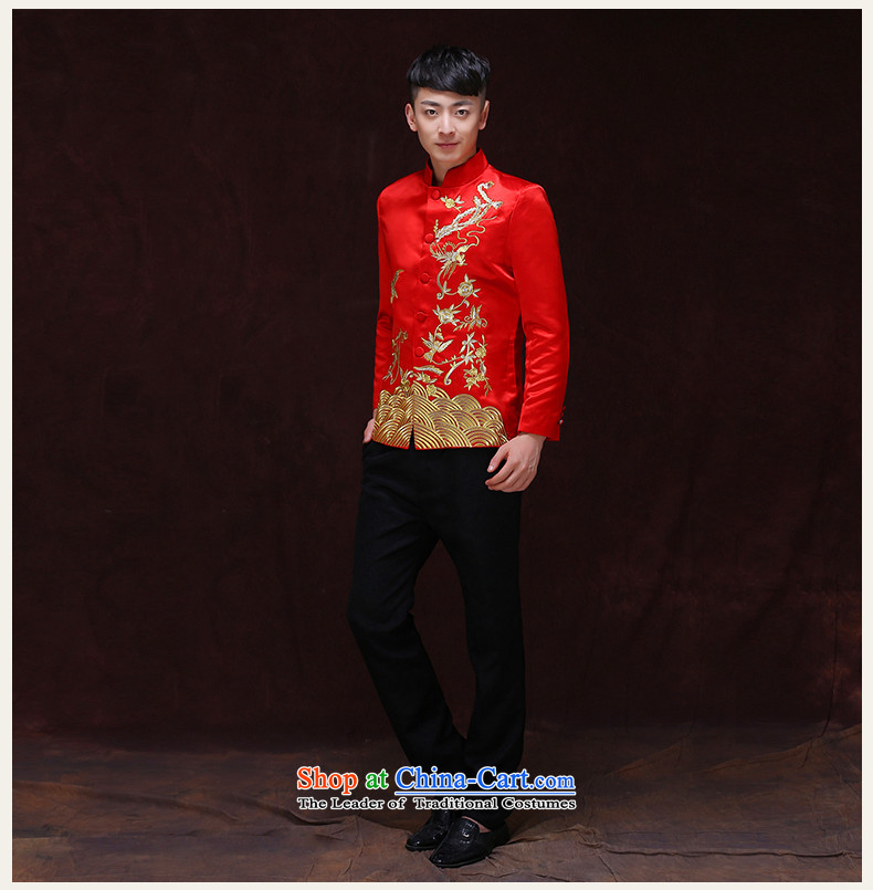 Tsai Hsin-soo wo service of men's Chinese wedding costume Sau Wo Service service men's wedding dress red groom services-style robes Tang blouses one S picture, prices, brand platters! The elections are supplied in the national character of distribution, so action, buy now enjoy more preferential! As soon as possible.