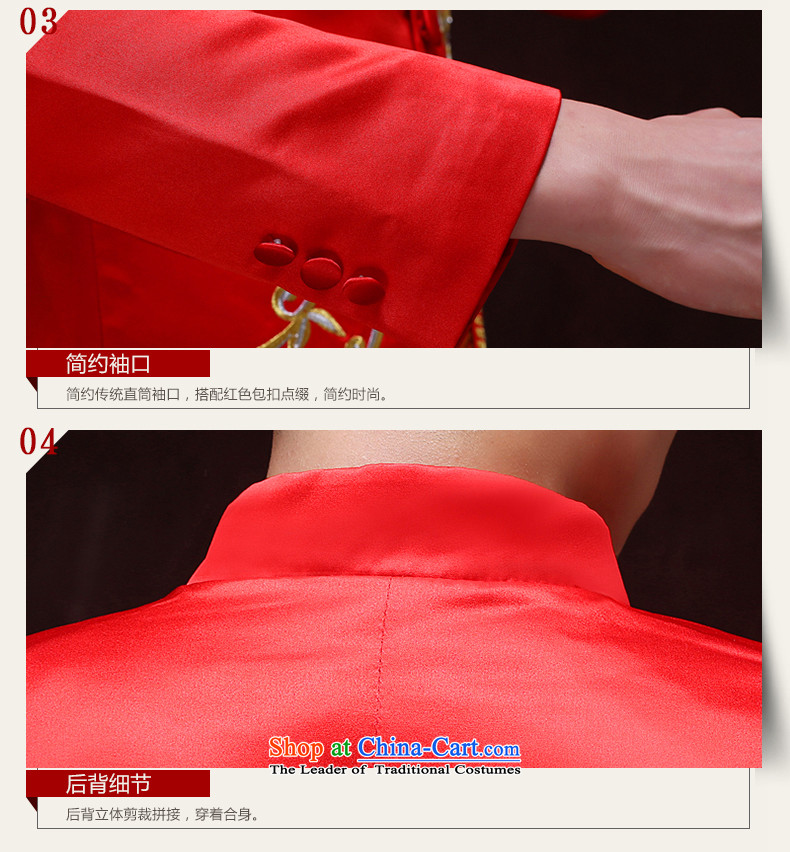 Tsai Hsin-soo wo service of men's Chinese wedding costume Sau Wo Service service men's wedding dress red groom services-style robes Tang blouses one S picture, prices, brand platters! The elections are supplied in the national character of distribution, so action, buy now enjoy more preferential! As soon as possible.