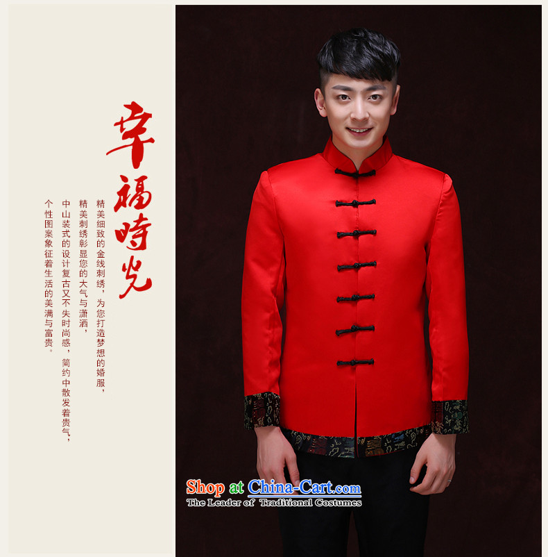 Tsai Hsin-soo wo service of men's new Chinese style wedding married men and Tang dynasty red Sau Wo serving Chinese tunic national costumes of the bridegroom Dress Shirt one toasting champagne M picture, prices, brand platters! The elections are supplied in the national character of distribution, so action, buy now enjoy more preferential! As soon as possible.