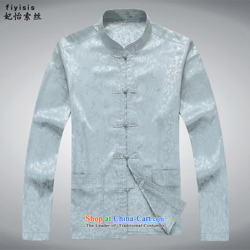Princess Selina Chow (fiyisis summer men Tang long-sleeved shirt with older persons in the Tang dynasty couples mom and dad golden marriage celebrated the birthday Tang Dynasty Package 175/L, Silver Princess Selina Chow (fiyisis) , , , shopping on the Int