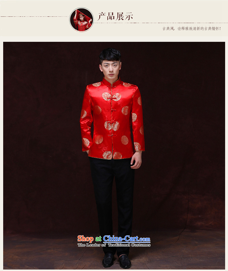Tsai Hsin-soo wo service of men's new Chinese style wedding married men and Tang dynasty red Sau Wo serving Chinese tunic national costumes of the bridegroom bows dress Chinese bridegroom blouses A L picture, prices, brand platters! The elections are supplied in the national character of distribution, so action, buy now enjoy more preferential! As soon as possible.