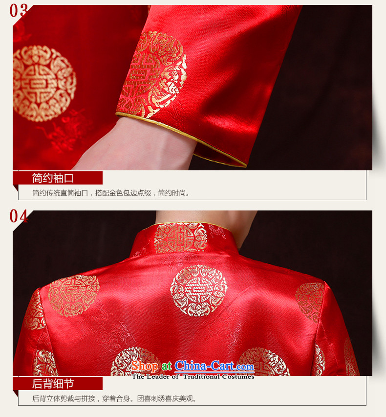 Tsai Hsin-soo wo service of men's new Chinese style wedding married men and Tang dynasty red Sau Wo serving Chinese tunic national costumes of the bridegroom bows dress Chinese bridegroom blouses A L picture, prices, brand platters! The elections are supplied in the national character of distribution, so action, buy now enjoy more preferential! As soon as possible.