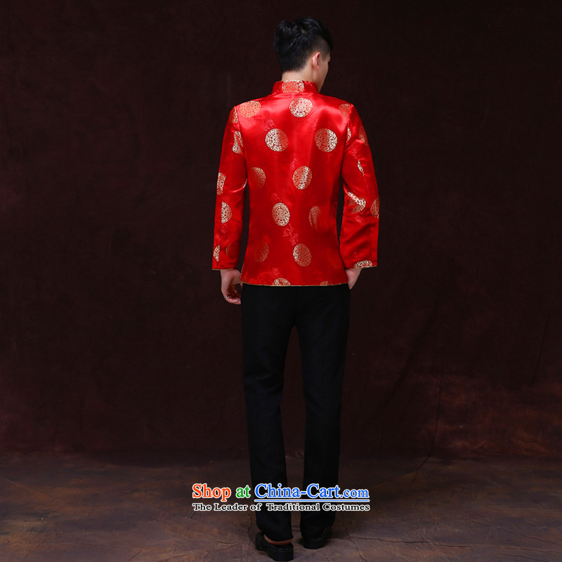 Tsai Hsin-soo wo service of men's new Chinese style wedding married men and Tang dynasty red Sau Wo serving Chinese tunic national costumes of the bridegroom bows dress Chinese bridegroom blouses A L, Miss CHOY dream Qi , , , shopping on the Internet