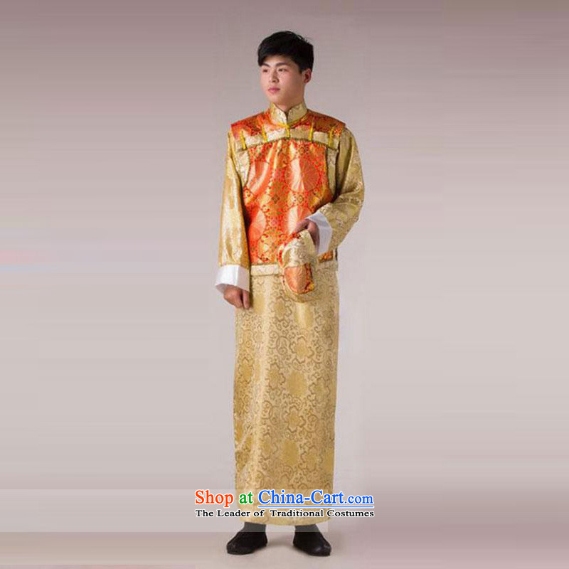 The Syrian Arab Republic of Bosnia and clothing time costume landowners to replace the Qing emperor load Huan Shao Ye Zhan replacing Bailey Shing Yeh costumes will show reel service men red yellow vest adult, Syria has been pressed 160-175CM, time shoppin
