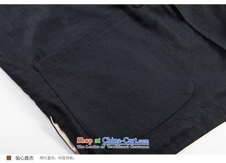  The elderly in the new HANNIZI men natural cotton linen long-sleeved Tang dynasty China wind Mock-Neck Shirt jacket black tie up pictures, prices, XXL brand platters! The elections are supplied in the national character of distribution, so action, buy now enjoy more preferential! As soon as possible.