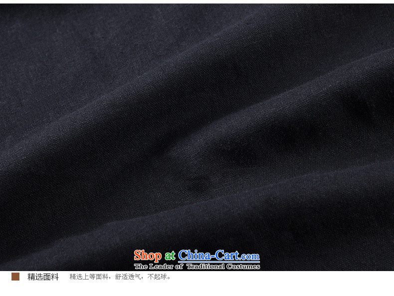  The elderly in the new HANNIZI men natural cotton linen long-sleeved Tang dynasty China wind Mock-Neck Shirt jacket black tie up pictures, prices, XXL brand platters! The elections are supplied in the national character of distribution, so action, buy now enjoy more preferential! As soon as possible.