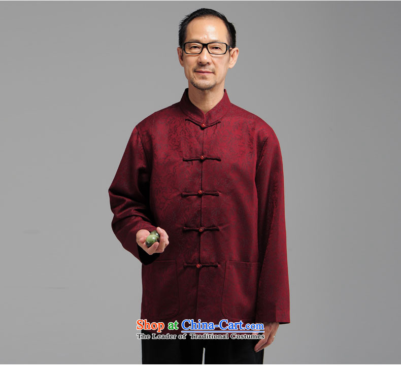 In older men HANNIZI long-sleeved tray clip collar Tang dynasty China wind loading stage father too life with dark red XXXXL picture, prices, brand platters! The elections are supplied in the national character of distribution, so action, buy now enjoy more preferential! As soon as possible.