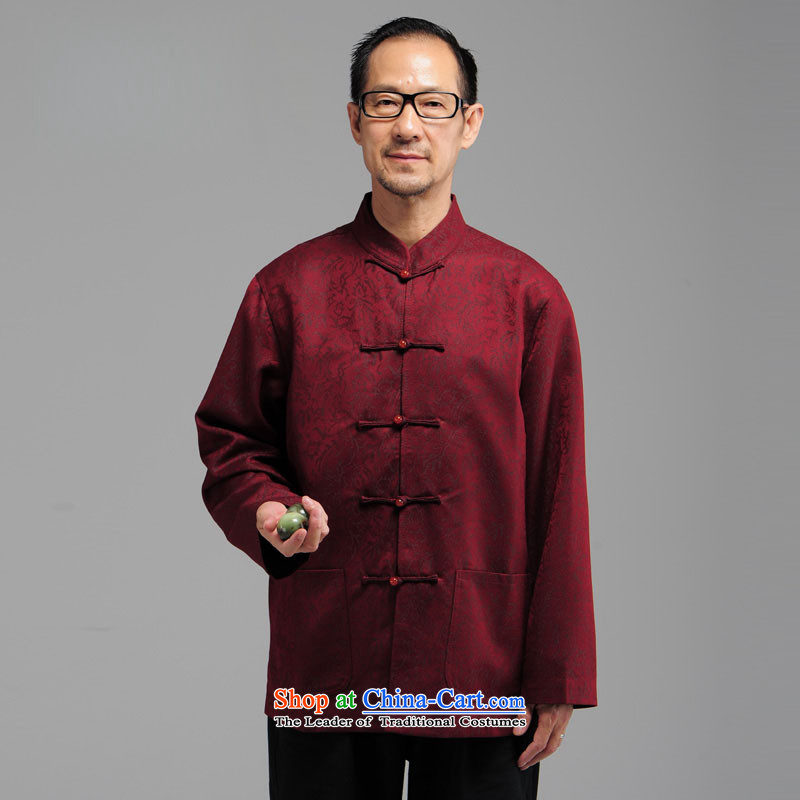 In older men HANNIZI long-sleeved tray clip collar Tang dynasty China wind loading stage father too dark red XXXXL, Load Life, Gigi Lai (hannizi won) , , , shopping on the Internet