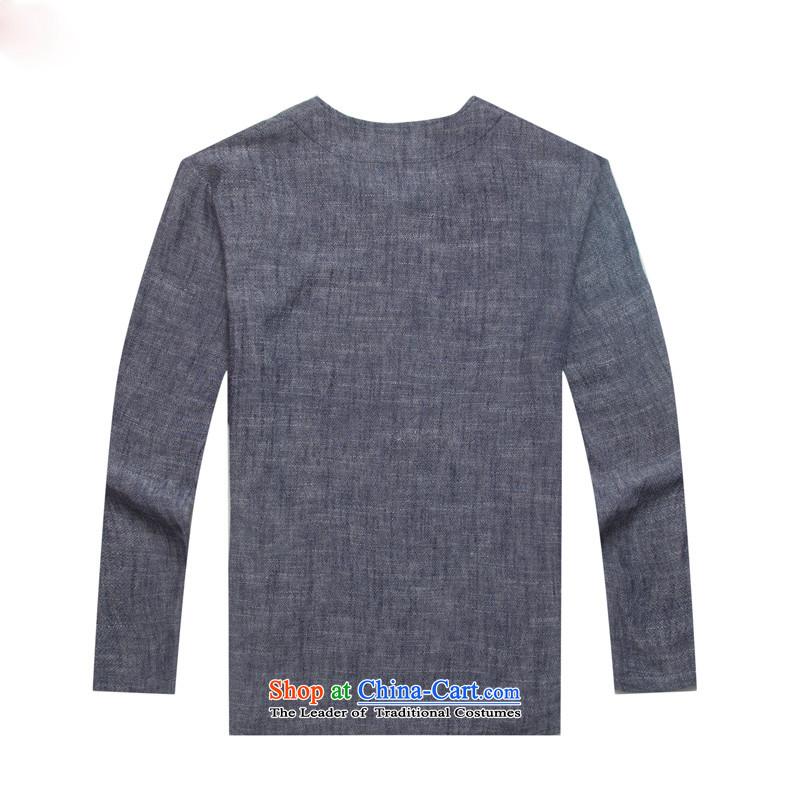New Natural Linen HANNIZI men Tang dynasty Classic elegance of ethnic minimalist solid color gray long-sleeved shirt L picture, prices, brand platters! The elections are supplied in the national character of distribution, so action, buy now enjoy more preferential! As soon as possible.