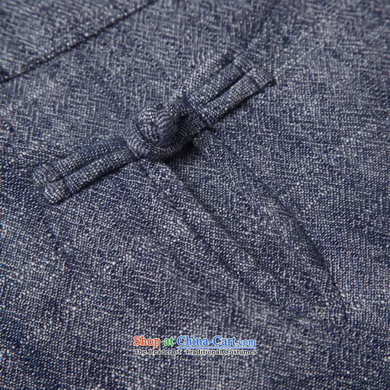 New Natural Linen HANNIZI men Tang dynasty Classic elegance of ethnic minimalist solid color gray long-sleeved shirt , L, Korea, Gigi Lai (hannizi) , , , shopping on the Internet