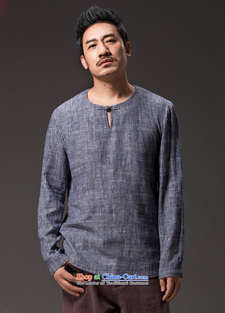 New Natural Linen HUNNZ men Tang dynasty Classic elegance of ethnic minimalist solid color gray long-sleeved shirt XXL picture, prices, brand platters! The elections are supplied in the national character of distribution, so action, buy now enjoy more preferential! As soon as possible.