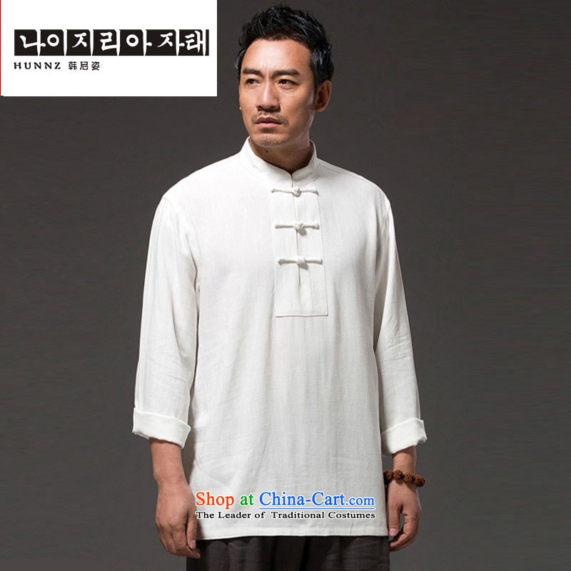 New Natural Linen HANNIZI2015 pure color leisure Tang dynasty China wind classical Chinese Kung Fu Tang dynasty white shirt , L, Korea, Gigi Lai (hannizi) , , , shopping on the Internet