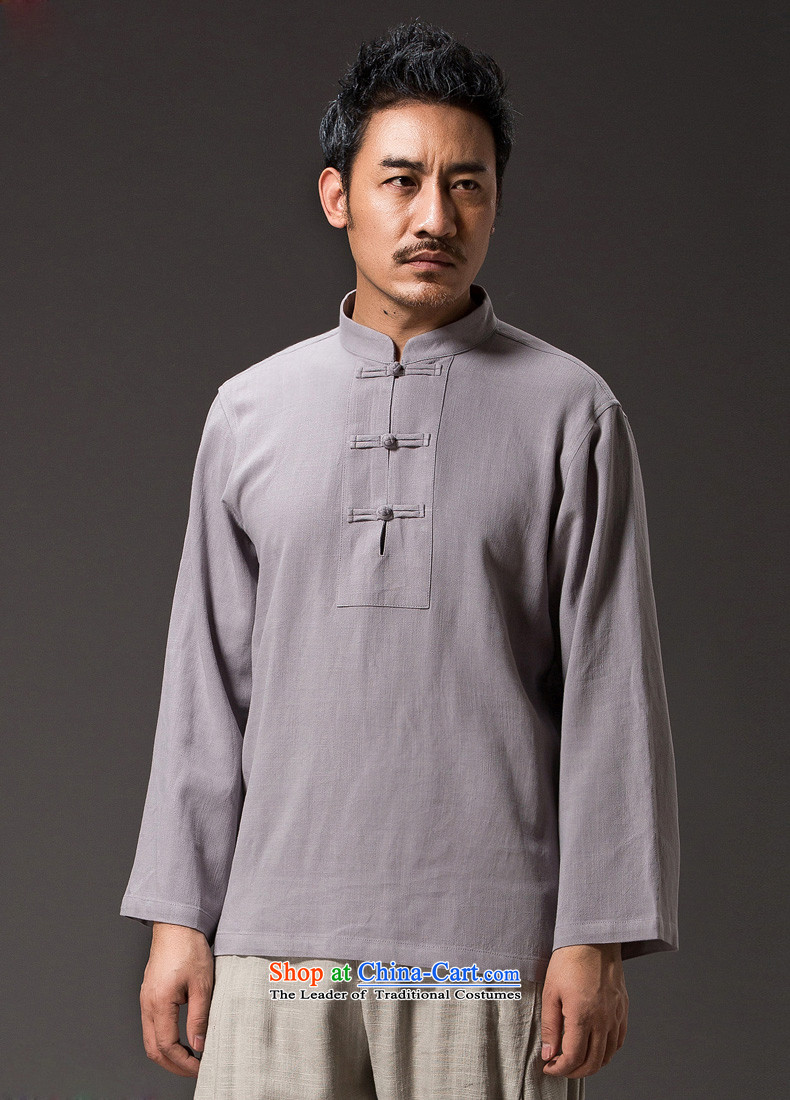 New Natural Linen HUNNZ2015 pure color leisure Tang dynasty China wind classical Chinese Kung Fu Tang dynasty white shirt XXXXL picture, prices, brand platters! The elections are supplied in the national character of distribution, so action, buy now enjoy more preferential! As soon as possible.