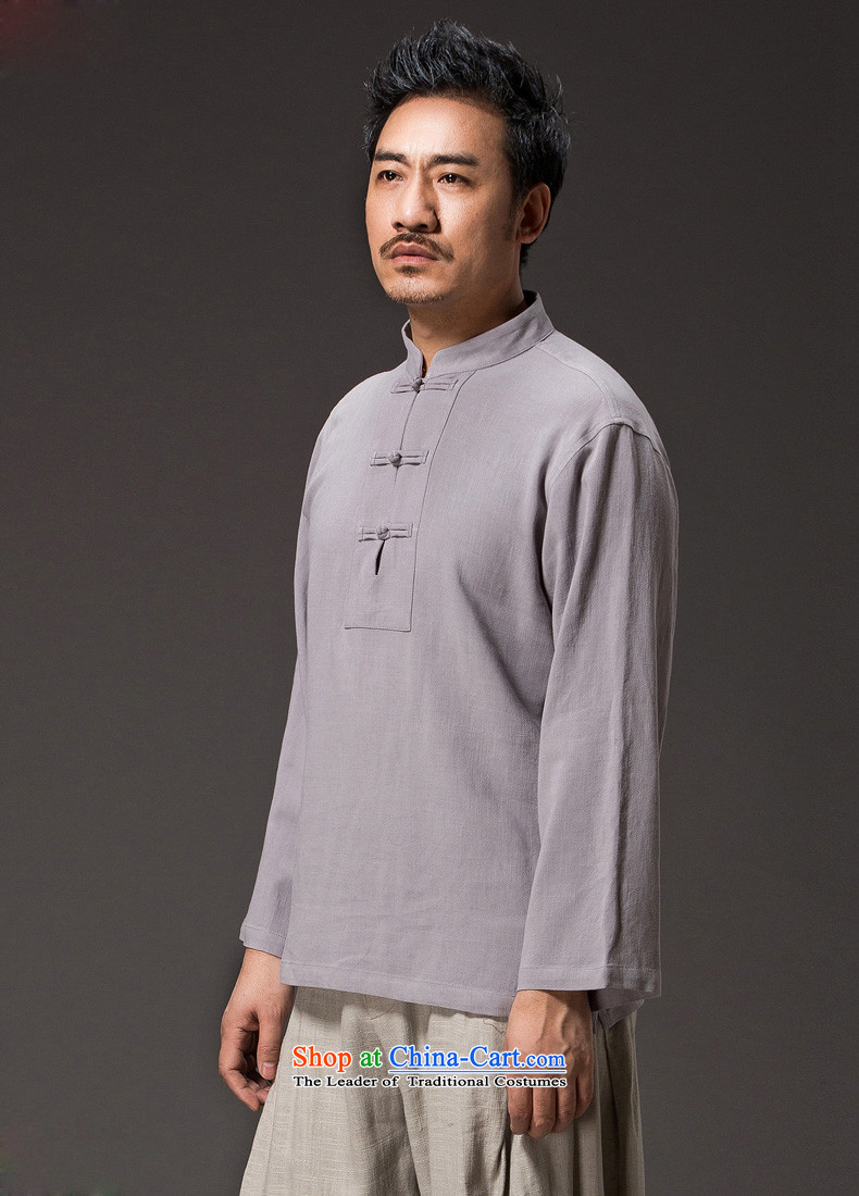 New Natural Linen HUNNZ2015 pure color leisure Tang dynasty China wind classical Chinese Kung Fu Tang dynasty white shirt XXXXL picture, prices, brand platters! The elections are supplied in the national character of distribution, so action, buy now enjoy more preferential! As soon as possible.