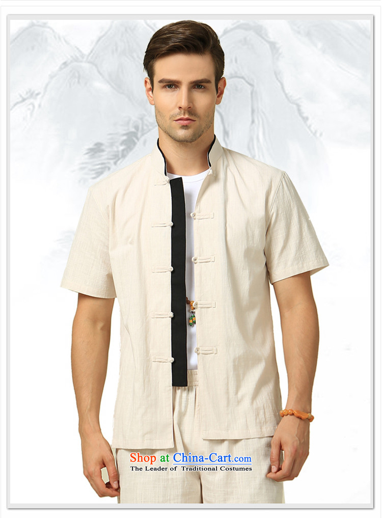 Shuai 2015 men ocean Tang Dynasty Package Chinese collar tray clip clothing China wind national costumes short-sleeve with trousers navy blue (short sleeves and long pants) 165/S picture, prices, brand platters! The elections are supplied in the national character of distribution, so action, buy now enjoy more preferential! As soon as possible.