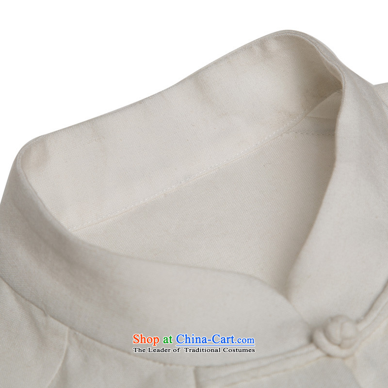 Natural Linen pure colors HANNIZI leisure relaxd long-sleeved China wind men Tang tray detained Men's Mock-Neck Han-white , Korea, XXXXL, hannizi) , , , shopping on the Internet