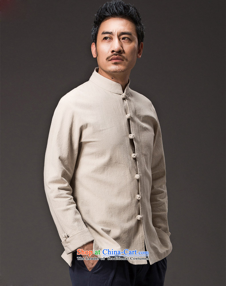 Hannizi cotton linen Chinese Han-China wind national costumes and Tang dynasty minimalist collar disc deduction Sau San long-sleeved white L picture, prices, brand platters! The elections are supplied in the national character of distribution, so action, buy now enjoy more preferential! As soon as possible.