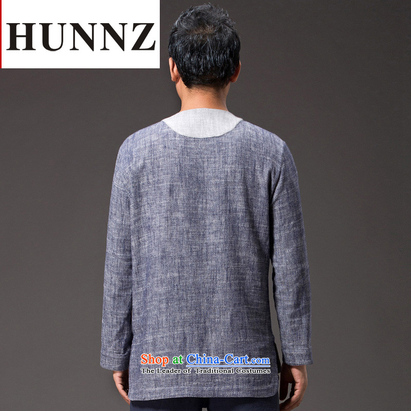 New retro HUNNZ China wind men Tang dynasty loose cotton linen hermit ball Services snap-in male gray XXXL,HUNNZ,,, leisure shopping on the Internet