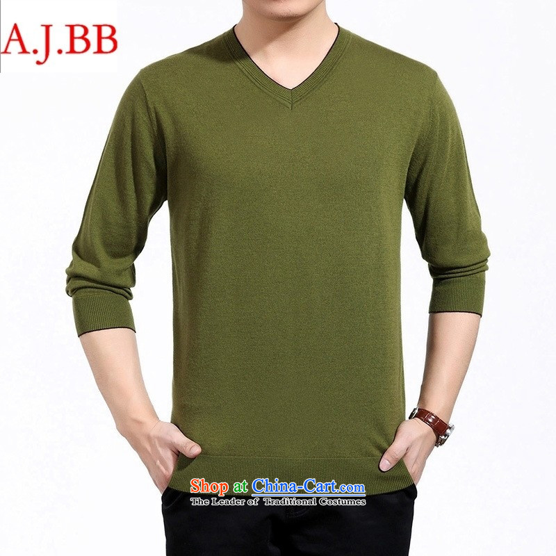 Orange Tysan *2015 fall inside the new middle-aged men business pure color V-Neck hedge men's gross flows of men's woven shirts and stylish black 170,A.J.BB,,, Y1708 shopping on the Internet
