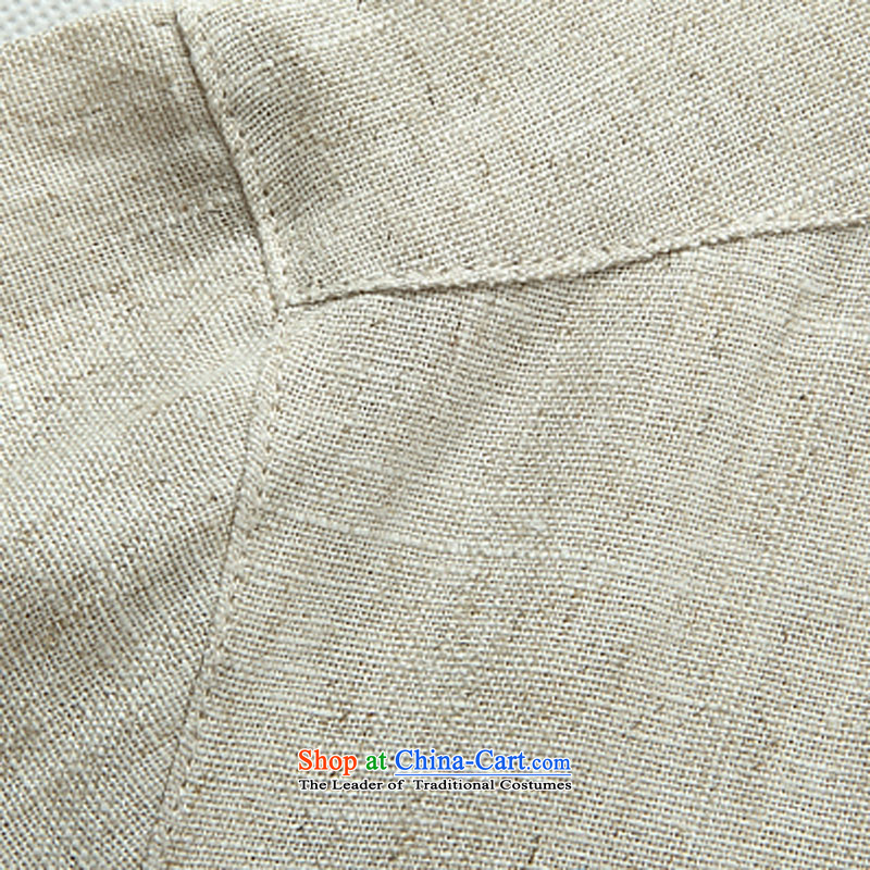 Kanaguri mouse autumn new linen long-sleeved Tang dynasty in long-sleeved older men Tang Dynasty Package beige jacket , L kanaguri mouse (JINLISHU) , , , shopping on the Internet
