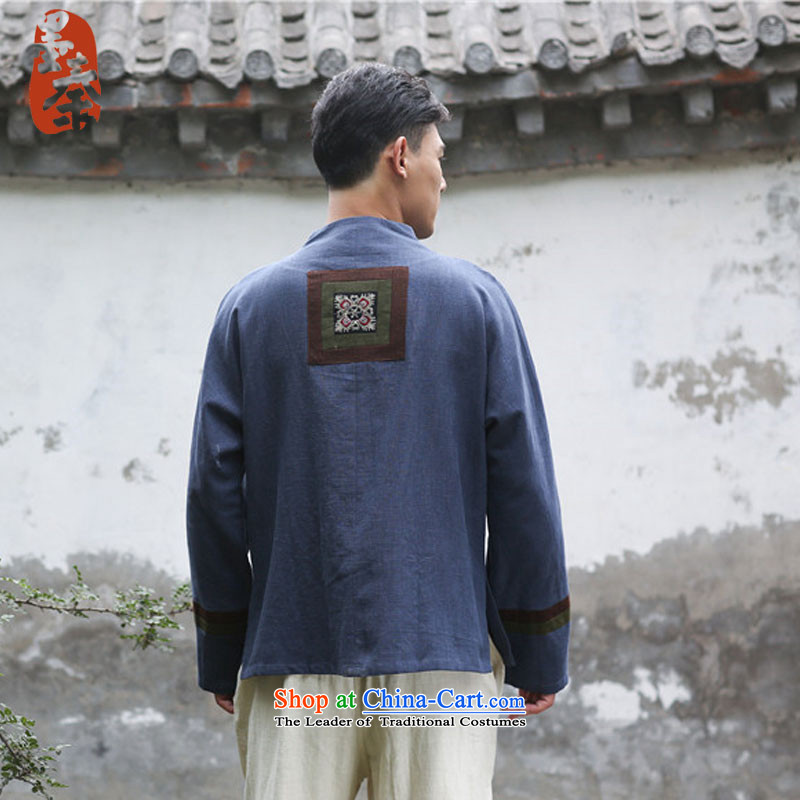The qin designer original 2015 Fall/Winter Collections New Pure male blouses ethnic classical disc detained spell color jacket mfby081306 thick green are code, the Qin , , , shopping on the Internet