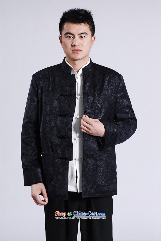 158 Jing Men's Jackets thick cotton plus add-Tang Tang replacing men long-sleeved sweater Chinese Dragon Tang blouses dark blue XXXL picture, prices, brand platters! The elections are supplied in the national character of distribution, so action, buy now enjoy more preferential! As soon as possible.