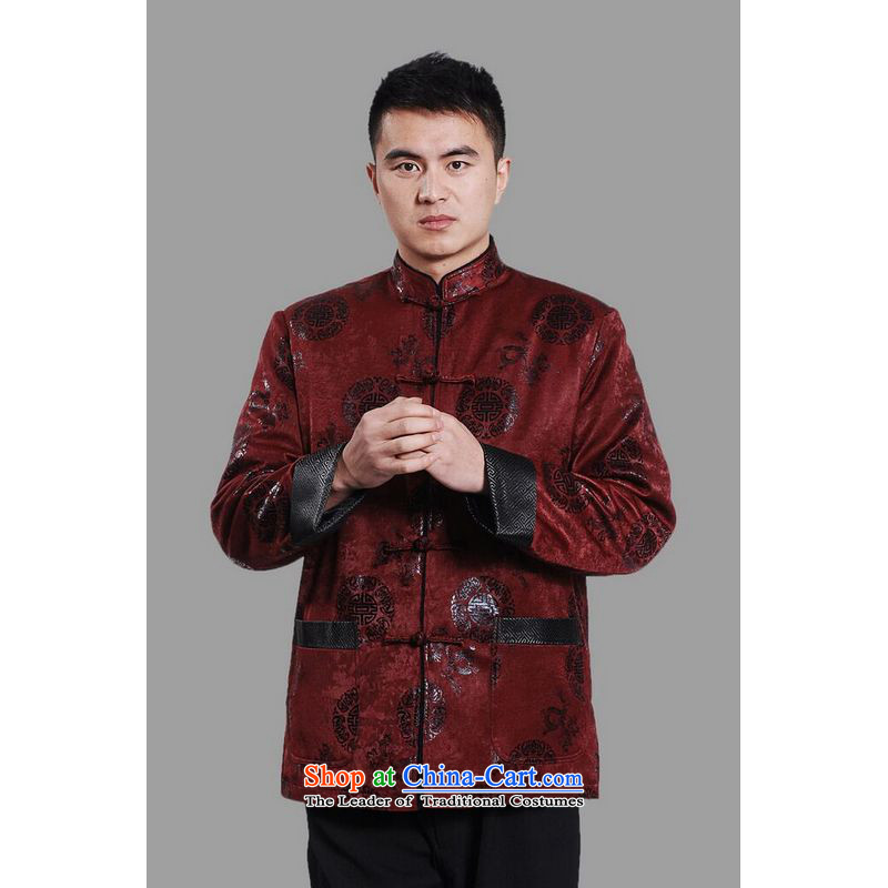 158 Jing men's jacket water Sable Hair Tang Add Tang dynasty lint-free men long-sleeved sweater Chinese Dragon Tang blouses XXXL, red 158 jing shopping on the Internet has been pressed.