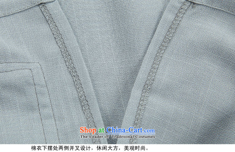 Kanaguri mouse linen Tang dynasty men fall long-sleeved clothing middle-aged father Han older persons with Chinese men's Tang tray clip collar Tang Dynasty Package dark blue packaged聽XXXL picture, prices, brand platters! The elections are supplied in the national character of distribution, so action, buy now enjoy more preferential! As soon as possible.
