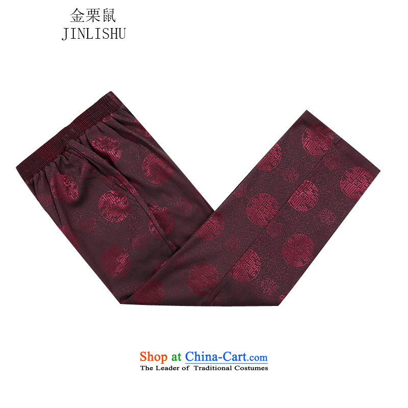 Kanaguri mouse autumn and winter new Tang dynasty Long-sleeve men Tang Dynasty Package Tang jacket men fall and winter Tang pants thick red kit M/170, kanaguri mouse (JINLISHU) , , , shopping on the Internet