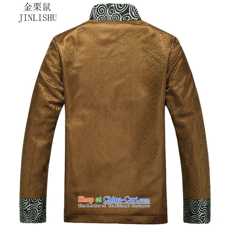 Kanaguri Mouse Tang dynasty Long-sleeve Autumn New Men Tang jackets, GOLD XXL, jacket kanaguri mouse (JINLISHU) , , , shopping on the Internet