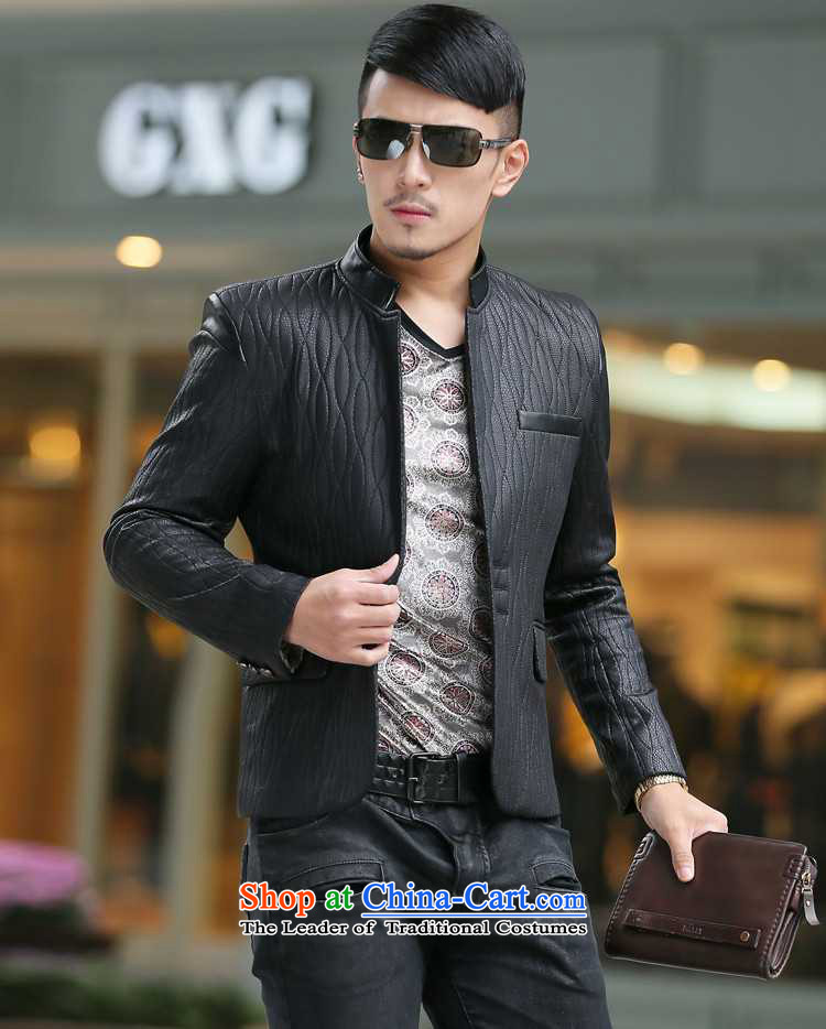The achievement of the Perth Kai 2015 autumn and winter New Men's Mock-Neck PU Chinese tunic suit men casual leather suit Chinese tunic 317ZS01 XXL picture, prices, brand platters! The elections are supplied in the national character of distribution, so action, buy now enjoy more preferential! As soon as possible.