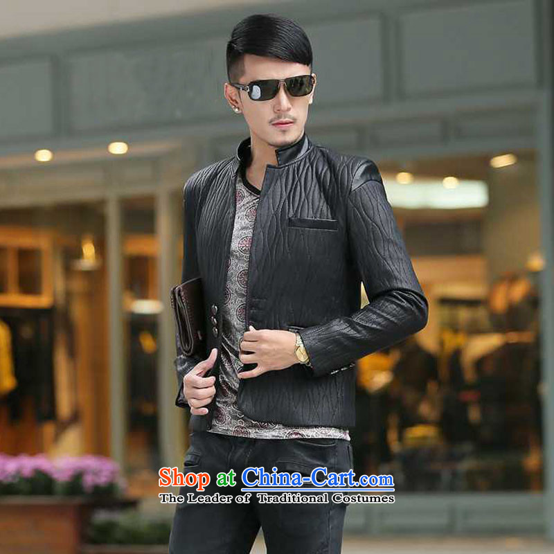 The achievement of the Perth Kai 2015 autumn and winter New Men's Mock-Neck PU Chinese tunic suit men casual leather suit Chinese tunic 317ZS01 XXL, Deere Perth Kai DEERSHIKAI) , , , shopping on the Internet