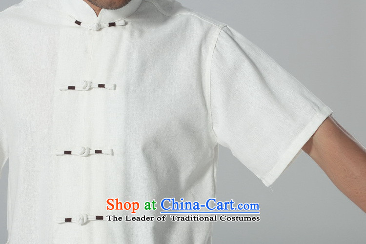158 Jing in Tang Dynasty older men and summer cotton linen collar Chinese Tai Chi Man serving short-sleeve kit for larger men's kung fu kit white L picture, prices, brand platters! The elections are supplied in the national character of distribution, so action, buy now enjoy more preferential! As soon as possible.