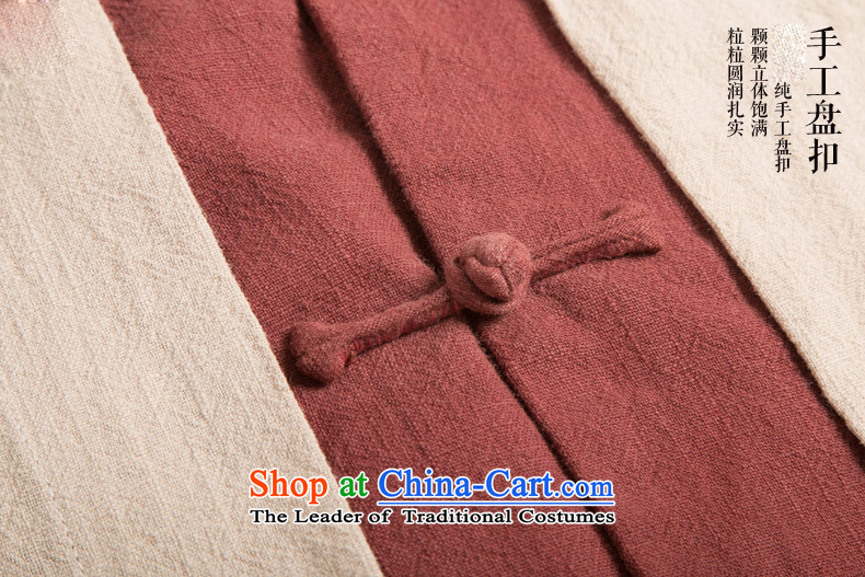 Hunnz New Products China wind leave two long-sleeved men Sau San Han-linen stylish colors disc deduction spell mock deep red L picture, prices, brand platters! The elections are supplied in the national character of distribution, so action, buy now enjoy more preferential! As soon as possible.