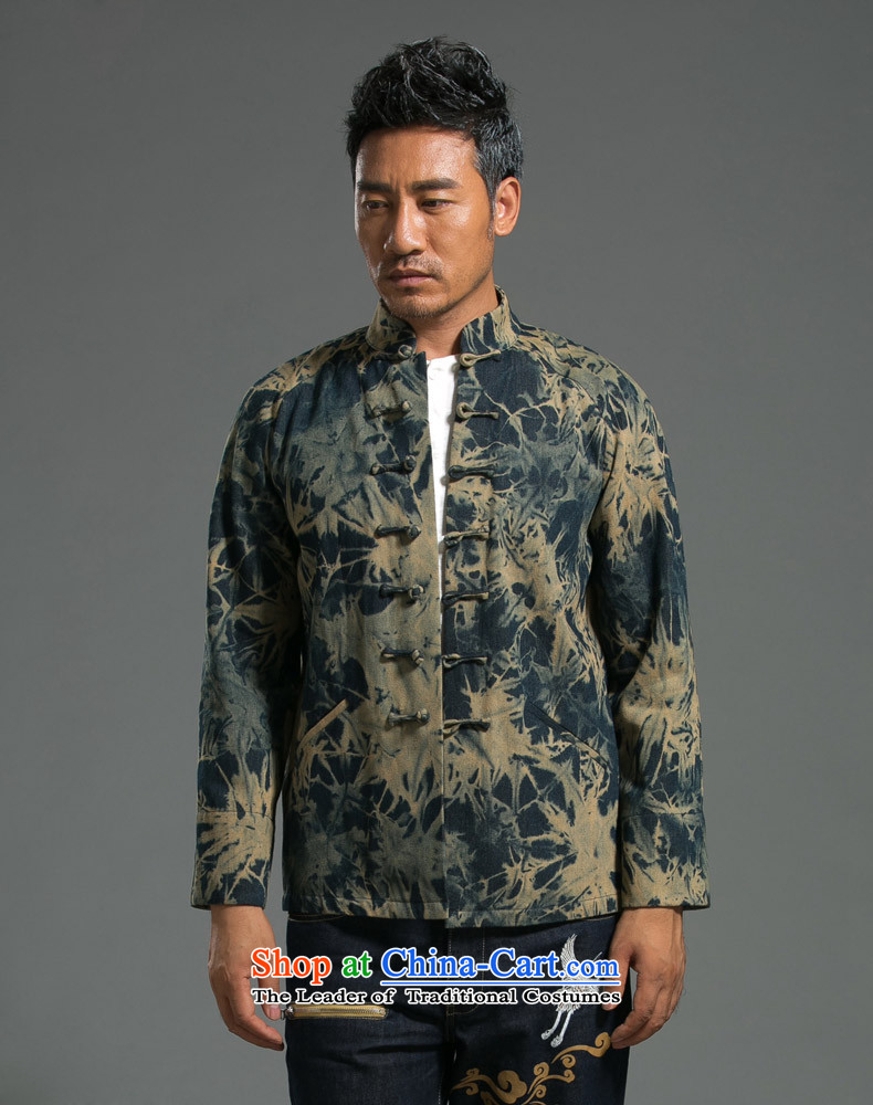 Stylish HUNNZ denim Tang dynasty bleeding China wind Tang casual Tray Tie long-sleeved jacket male blouses national green XXL picture, prices, brand platters! The elections are supplied in the national character of distribution, so action, buy now enjoy more preferential! As soon as possible.