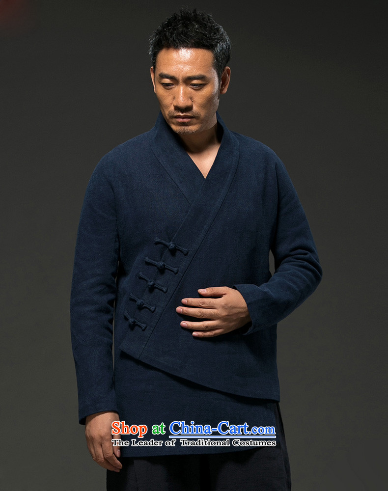 Men's natural classical HUNNZ cotton linen Tang dynasty long-sleeved improved Han-spiritual hermit loose ends a coat-dark blue XL Photo, prices, brand platters! The elections are supplied in the national character of distribution, so action, buy now enjoy more preferential! As soon as possible.