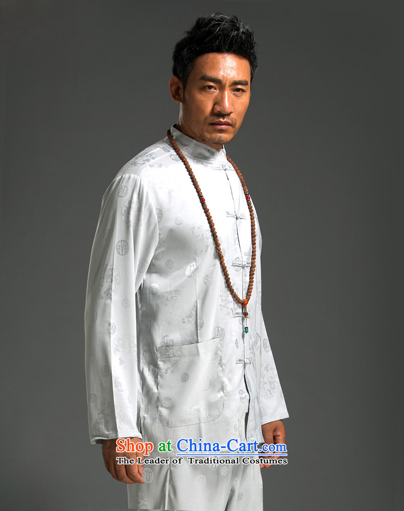 Tang dynasty China wind HUNNZ men and long-sleeved kit minimalist Men's Mock-Neck Shirt tray clip(Chinese Traditional Han-White XXL picture, prices, brand platters! The elections are supplied in the national character of distribution, so action, buy now enjoy more preferential! As soon as possible.