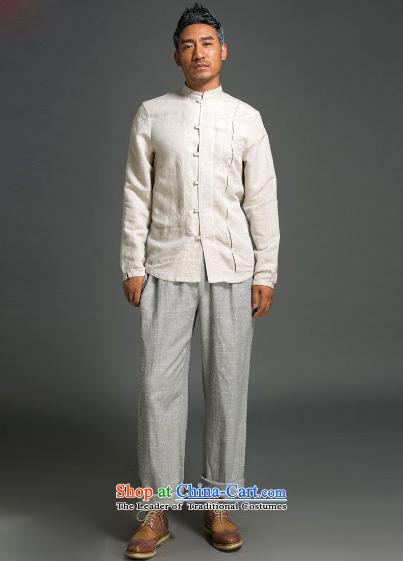 New Natural Linen HANNIZI ethnic pure color Han-classical Chinese characteristics Tang dynasty minimalist white long-sleeved shirt XXXL picture, prices, brand platters! The elections are supplied in the national character of distribution, so action, buy now enjoy more preferential! As soon as possible.
