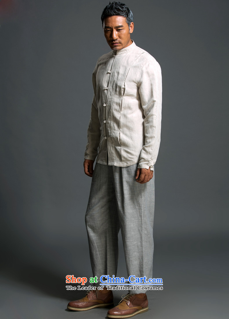 New Natural Linen HANNIZI ethnic pure color Han-classical Chinese characteristics Tang dynasty minimalist white long-sleeved shirt XXXL picture, prices, brand platters! The elections are supplied in the national character of distribution, so action, buy now enjoy more preferential! As soon as possible.