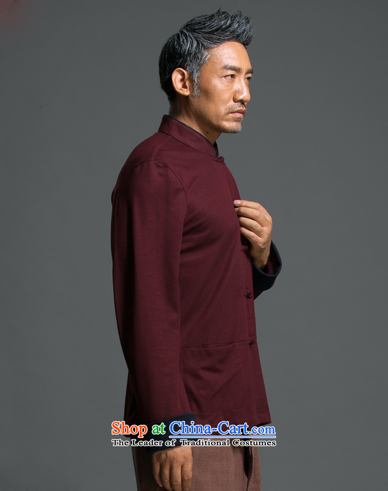China wind male relaxd HUNNZ long-sleeved Tang Dynasty Chinese Men's Mock-Neck National wind up the clip jacket improved Han-dark red XXXL picture, prices, brand platters! The elections are supplied in the national character of distribution, so action, buy now enjoy more preferential! As soon as possible.