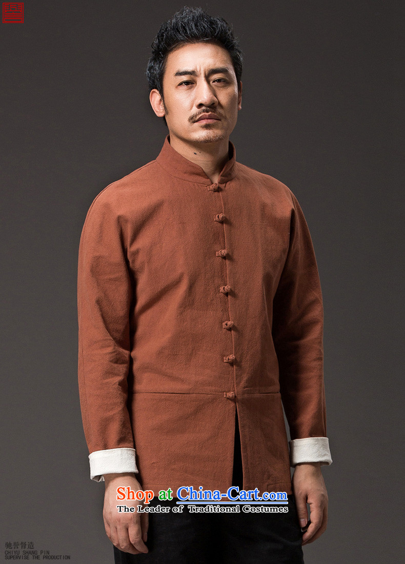 Renowned Chinese service Tang dynasty China wind and long-sleeved sweater linen clothes men fall loose cotton linen men Chinese Disc solid color tie dark red 2XL Photo, prices, brand platters! The elections are supplied in the national character of distribution, so action, buy now enjoy more preferential! As soon as possible.