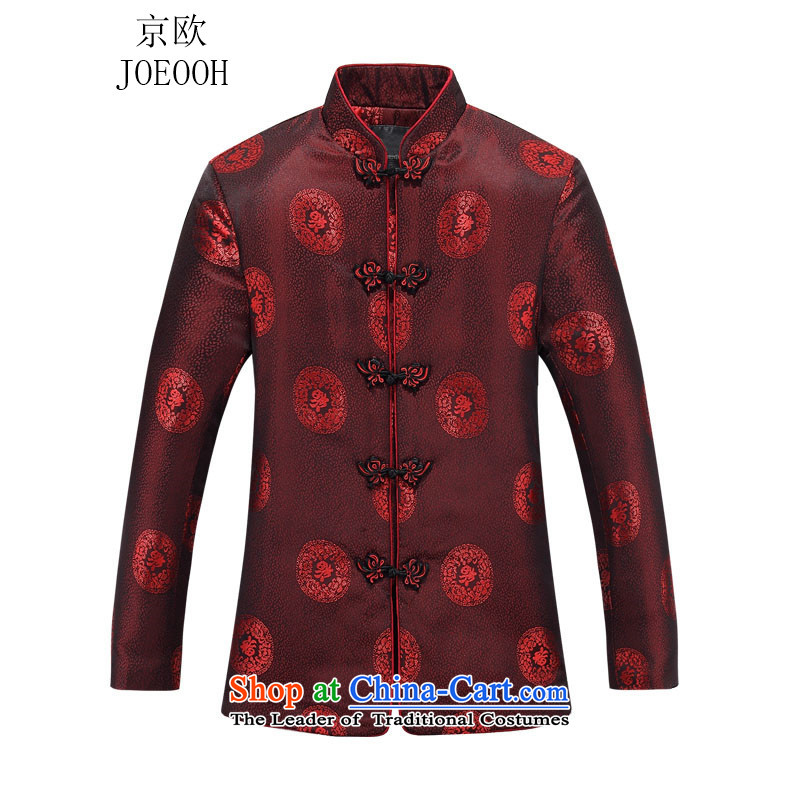 Beijing Europe of autumn and winter new Fu Shou of older persons in the Tang dynasty, couples long-sleeved middle-aged men's Mock-Neck Shirt men red men 175, Beijing (JOE OOH) , , , shopping on the Internet
