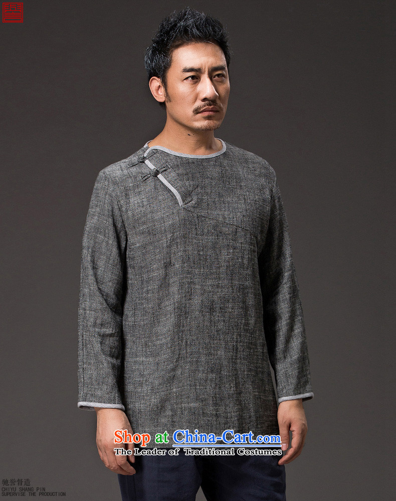 Renowned Chinese services of ethnic men long-sleeved T-shirt with round collar linen Tang blouses disc spring clip men Han-Chinese Characteristics 36 Light Gray L picture, prices, brand platters! The elections are supplied in the national character of distribution, so action, buy now enjoy more preferential! As soon as possible.