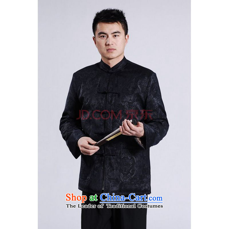 Picking Frequency Male jacket thick cotton plus add-Tang Tang replacing men long-sleeved sweater Chinese Dragon Tang blouses dark blue XXXL, picking frequency , , , shopping on the Internet