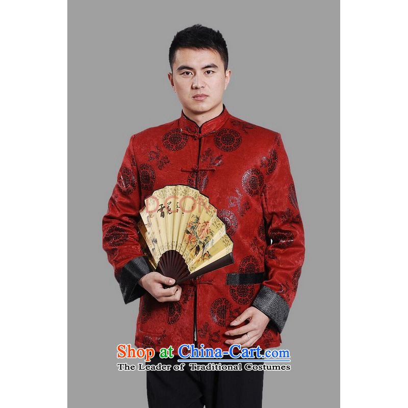 Picking Frequency Male jacket water Sable Hair Tang Add Tang dynasty lint-free men long-sleeved sweater Chinese Dragon Tang blouses red XXL, picking frequency , , , shopping on the Internet