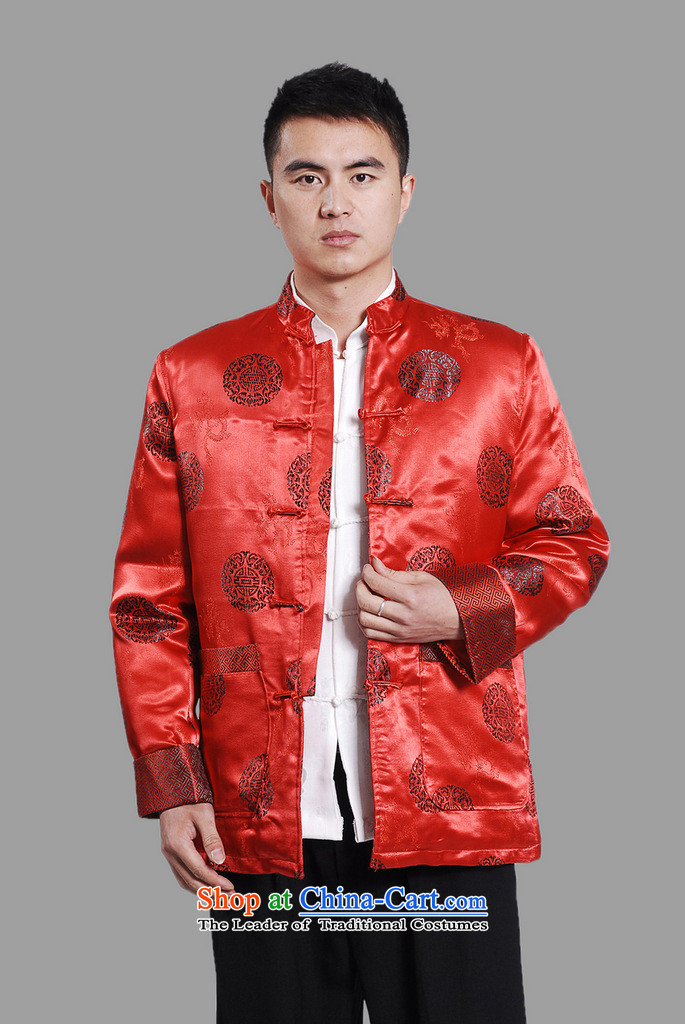 Picking Frequency Male jacket thick cotton plus add-Tang Tang replacing men long-sleeved sweater Chinese Dragon Tang blouses large red XXXL picture, prices, brand platters! The elections are supplied in the national character of distribution, so action, buy now enjoy more preferential! As soon as possible.