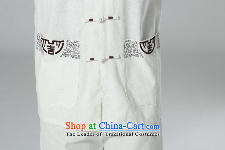 The elderly in the Broadband picking Tang replacing men summer cotton linen collar Chinese Tai Chi Man serving short-sleeve kit for larger men's kung fu White XXL pictures kit, prices, brand platters! The elections are supplied in the national character of distribution, so action, buy now enjoy more preferential! As soon as possible.