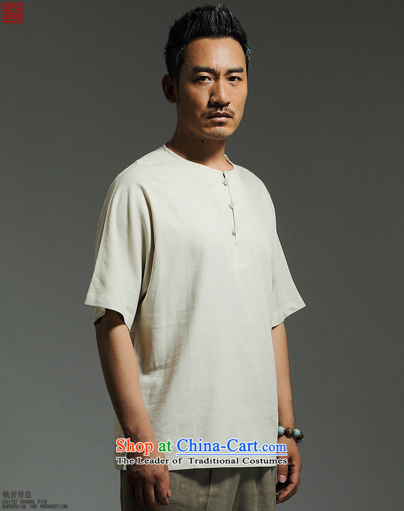 Renowned Chinese Services China wind summer men of nostalgia for the T-shirt linen 2015 Leisure T-shirt with round collar cotton linen short-sleeved T-shirt and pure color m White 3XL picture, prices, brand platters! The elections are supplied in the national character of distribution, so action, buy now enjoy more preferential! As soon as possible.