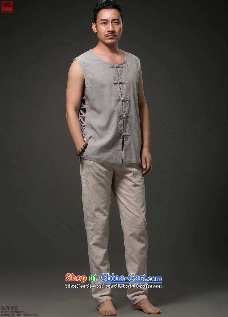 Renowned Chinese men vest summer clothing loose breathable vest and round-neck collar China wind white style robes Khan vest engraving Tang dynasty large white L picture, prices, brand platters! The elections are supplied in the national character of distribution, so action, buy now enjoy more preferential! As soon as possible.